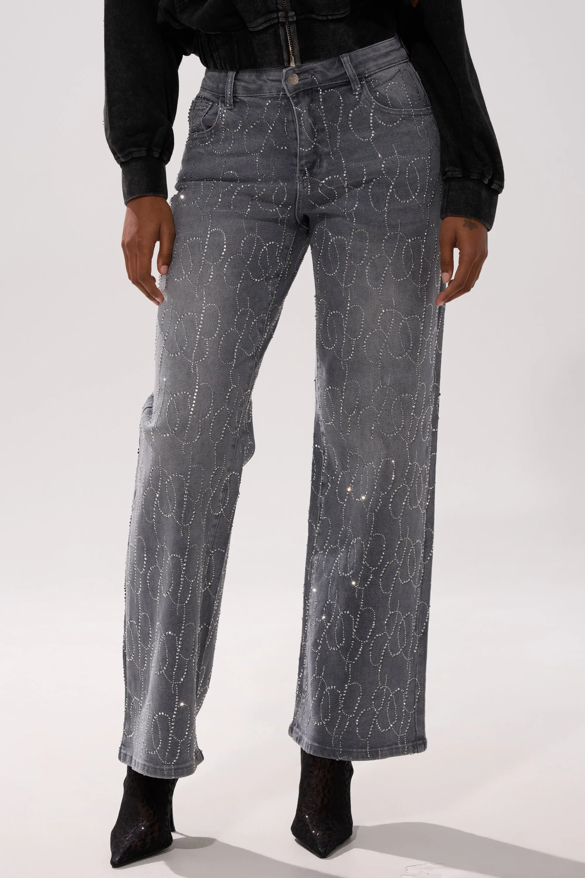 PERFECT LIKE ME EMBELLISHED DENIM sold by AKIRA product image thumbnail 2