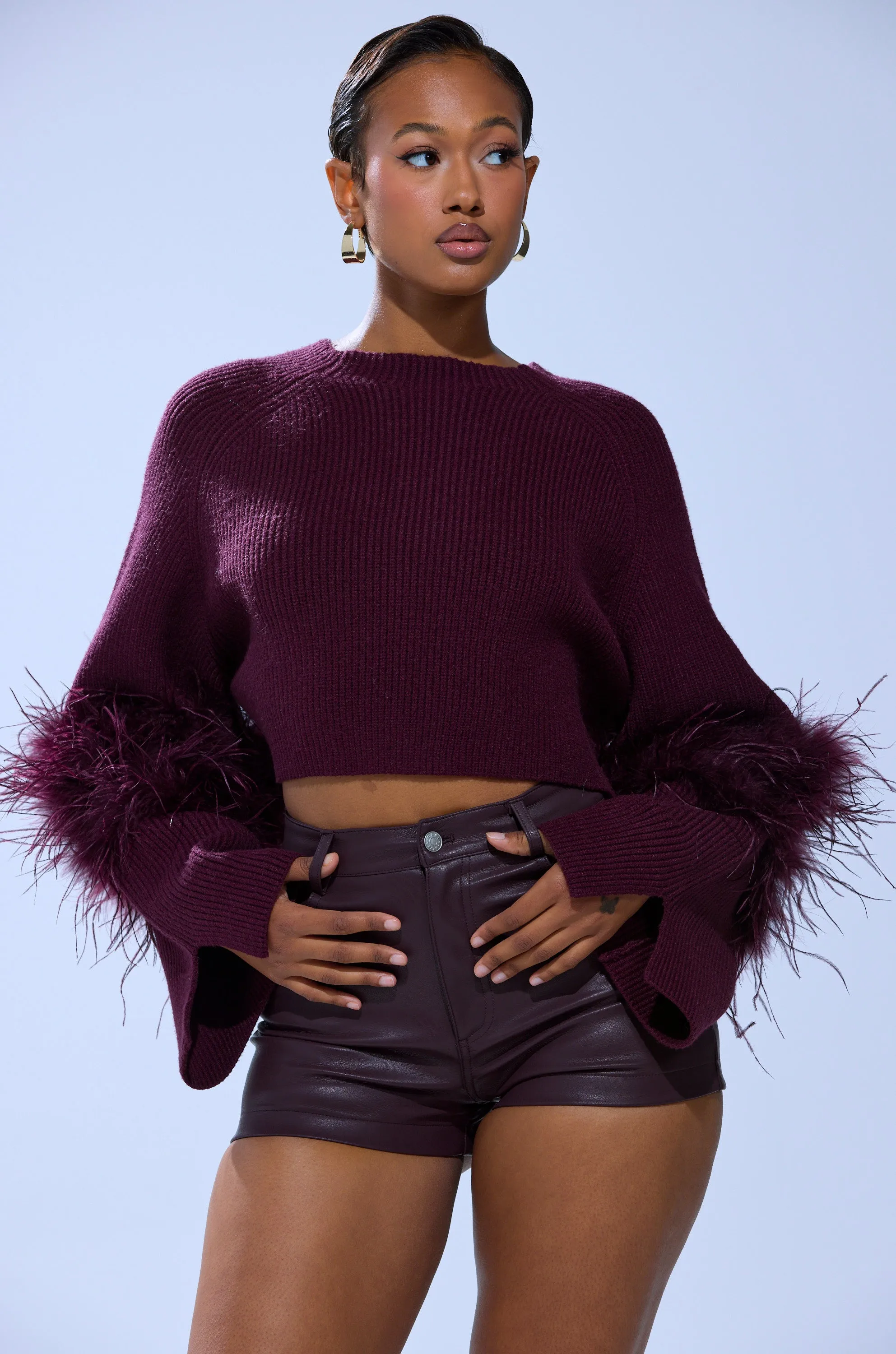 MILLY FEATHER TRIM SWEATER sold by AKIRA product image thumbnail 2