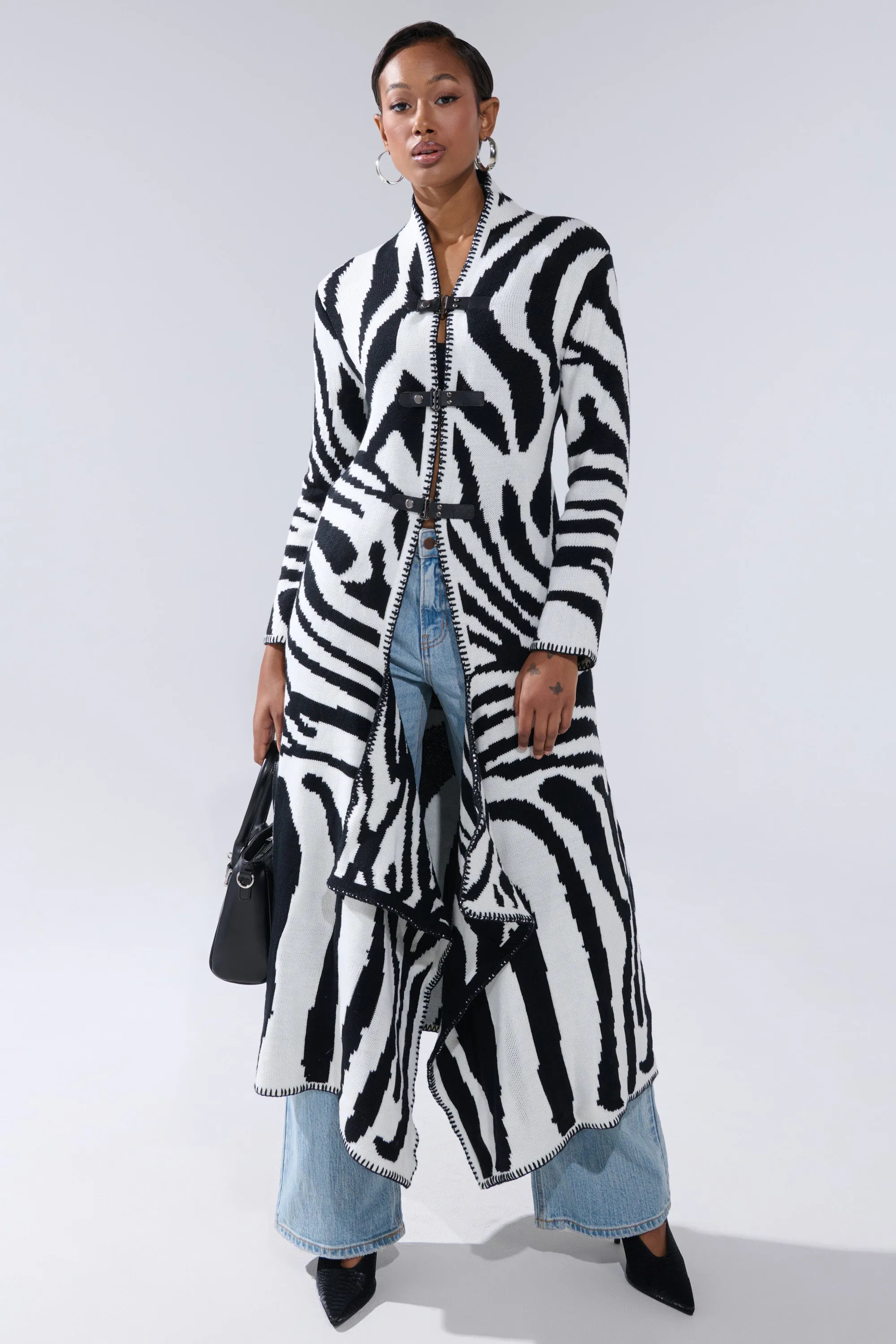 THE RICH BITCH IS HERE LONG CARDIGAN sold by AKIRA