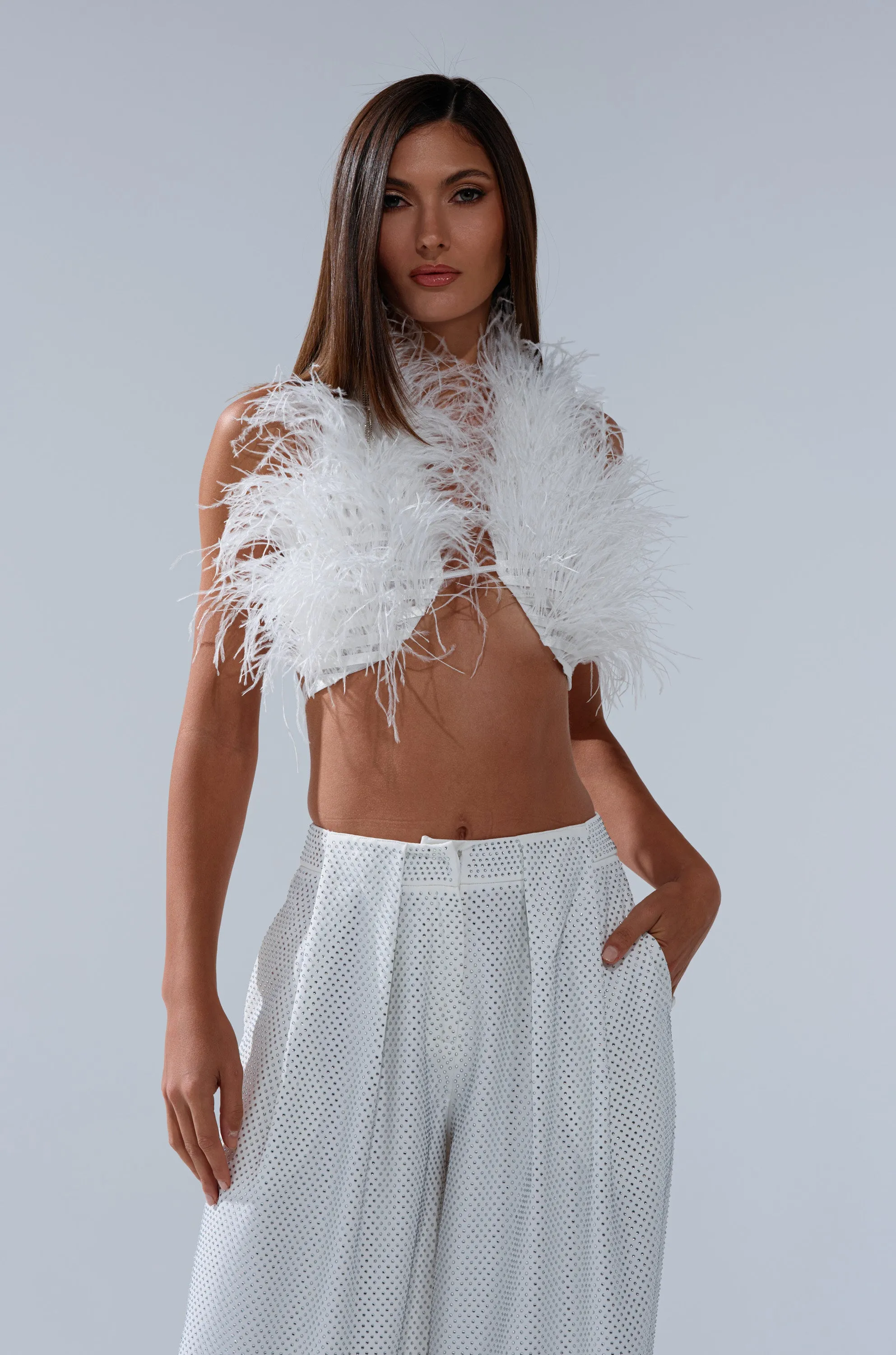 SHAKE IT FOR ME GIRL FEATHER BRALETTE sold by AKIRA product image thumbnail 3