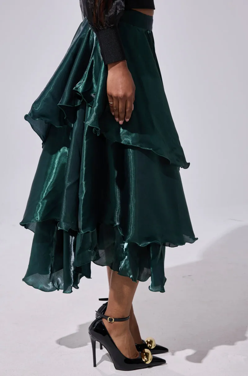 LUXE LIFE SATIN MIDI SKIRT sold by AKIRA product image thumbnail 4