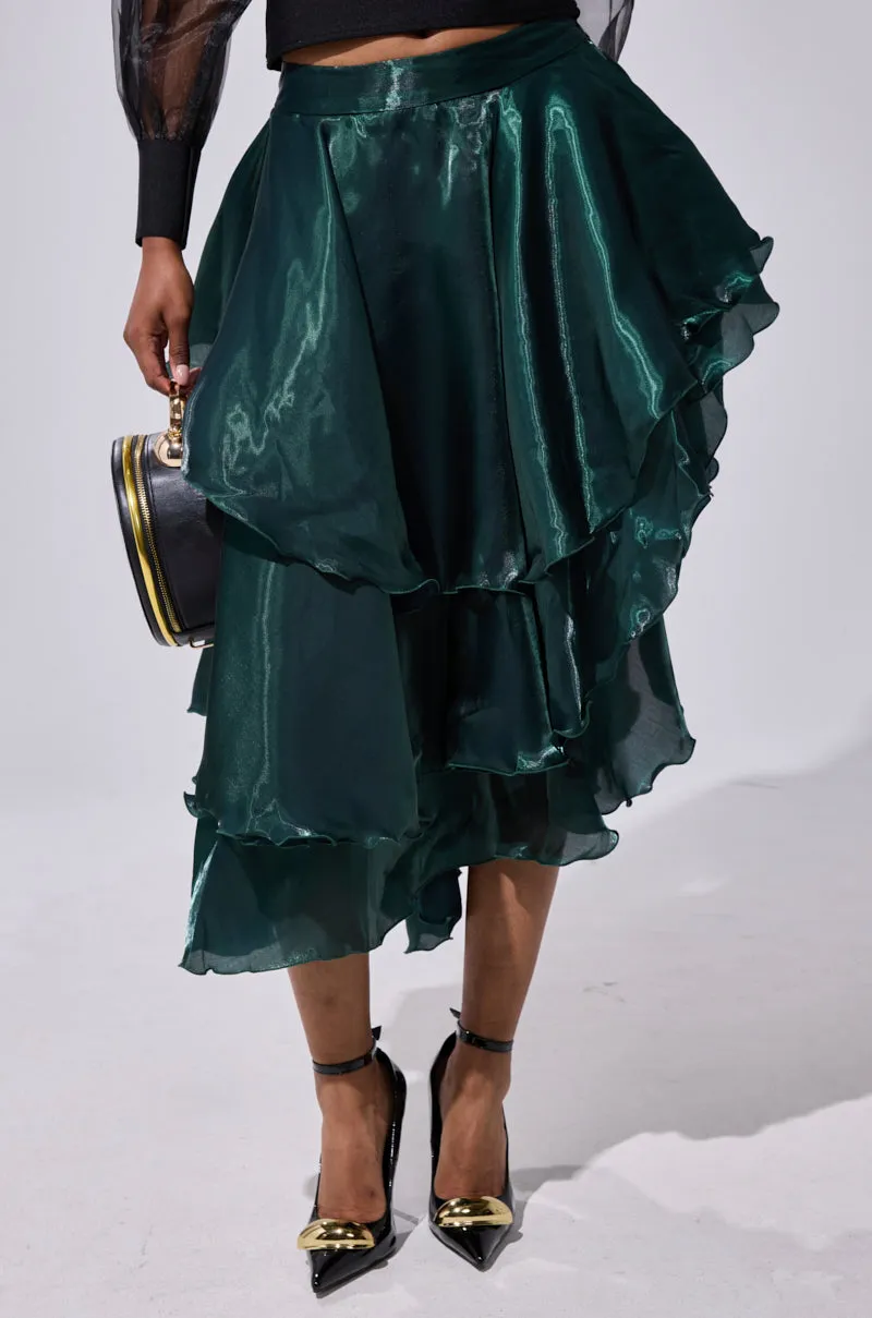LUXE LIFE SATIN MIDI SKIRT sold by AKIRA product image thumbnail 2