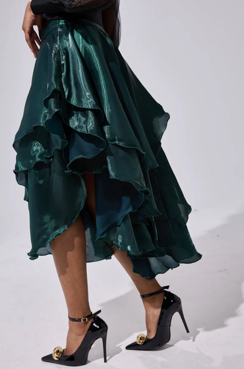 LUXE LIFE SATIN MIDI SKIRT sold by AKIRA product image thumbnail 3