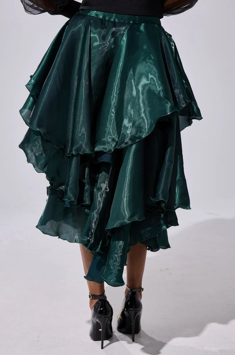 LUXE LIFE SATIN MIDI SKIRT sold by AKIRA product image thumbnail 5