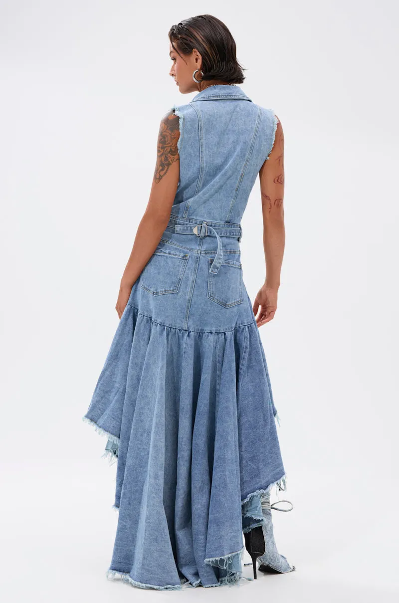 READ IT AND WEEP DENIM MINI DRESS sold by AKIRA product image thumbnail 3
