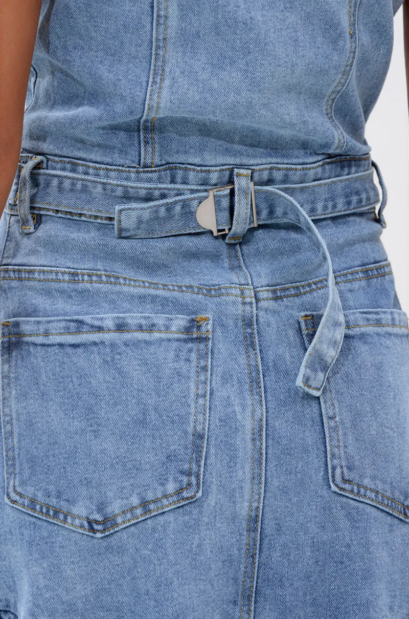 READ IT AND WEEP DENIM MINI DRESS sold by AKIRA product image thumbnail 5