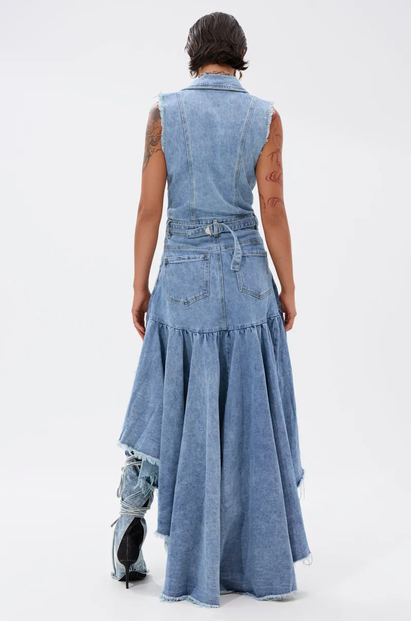 READ IT AND WEEP DENIM MINI DRESS sold by AKIRA product image thumbnail 4