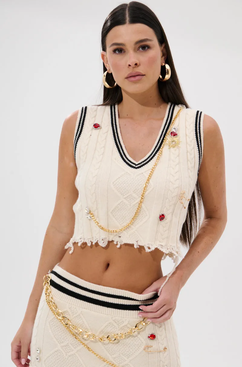 GIRLY POP CROP SWEATER TANK sold by AKIRA