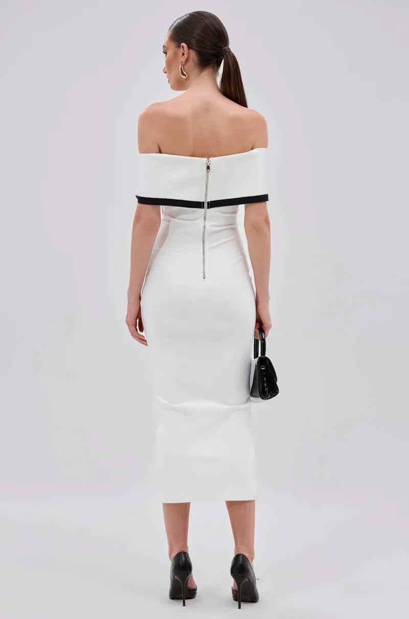 SLEEK AND CHIC BANDAGE MIDI DRESS sold by AKIRA product image thumbnail 4