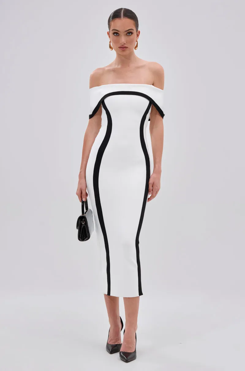 SLEEK AND CHIC BANDAGE MIDI DRESS sold by AKIRA product image thumbnail 2