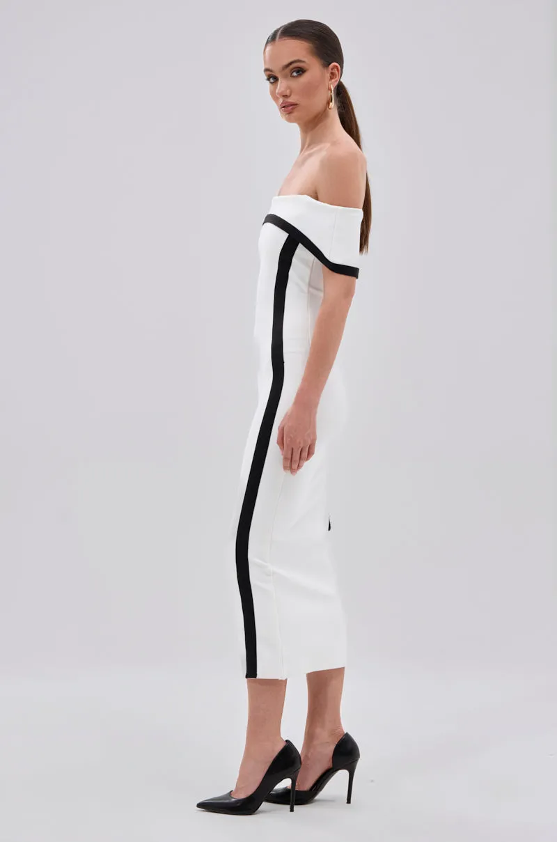 SLEEK AND CHIC BANDAGE MIDI DRESS sold by AKIRA product image thumbnail 3