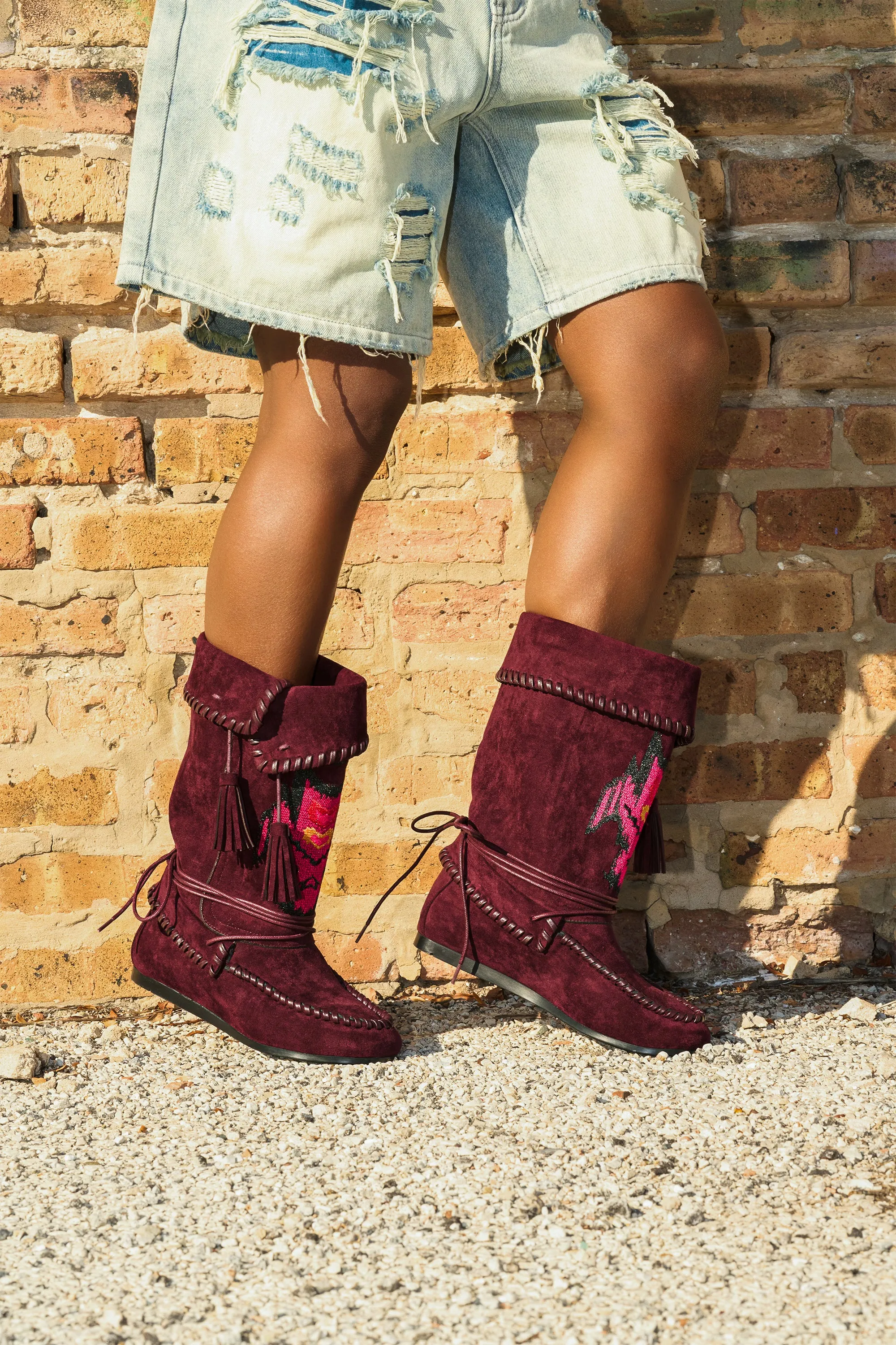 AZALEA WANG WERET PLUM FLAT BOOTIE sold by AKIRA product image thumbnail 3