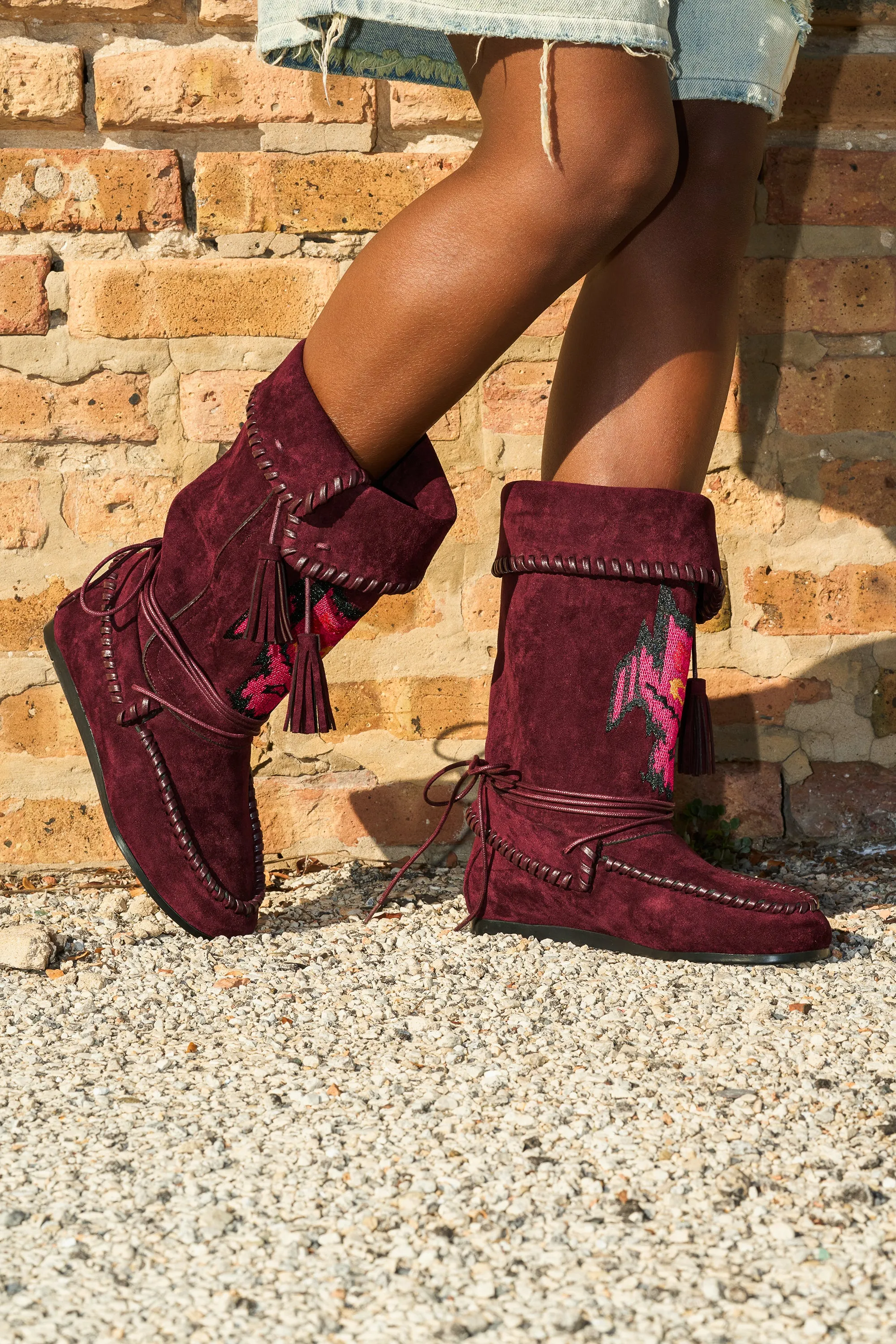 AZALEA WANG WERET PLUM FLAT BOOTIE sold by AKIRA product image thumbnail 2