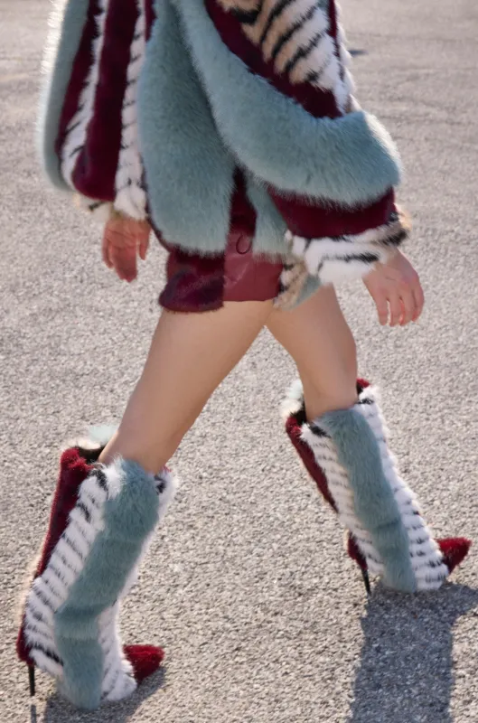 AZALEA WANG UPSELLA BLUE MULTI STILETTO BOOT sold by AKIRA