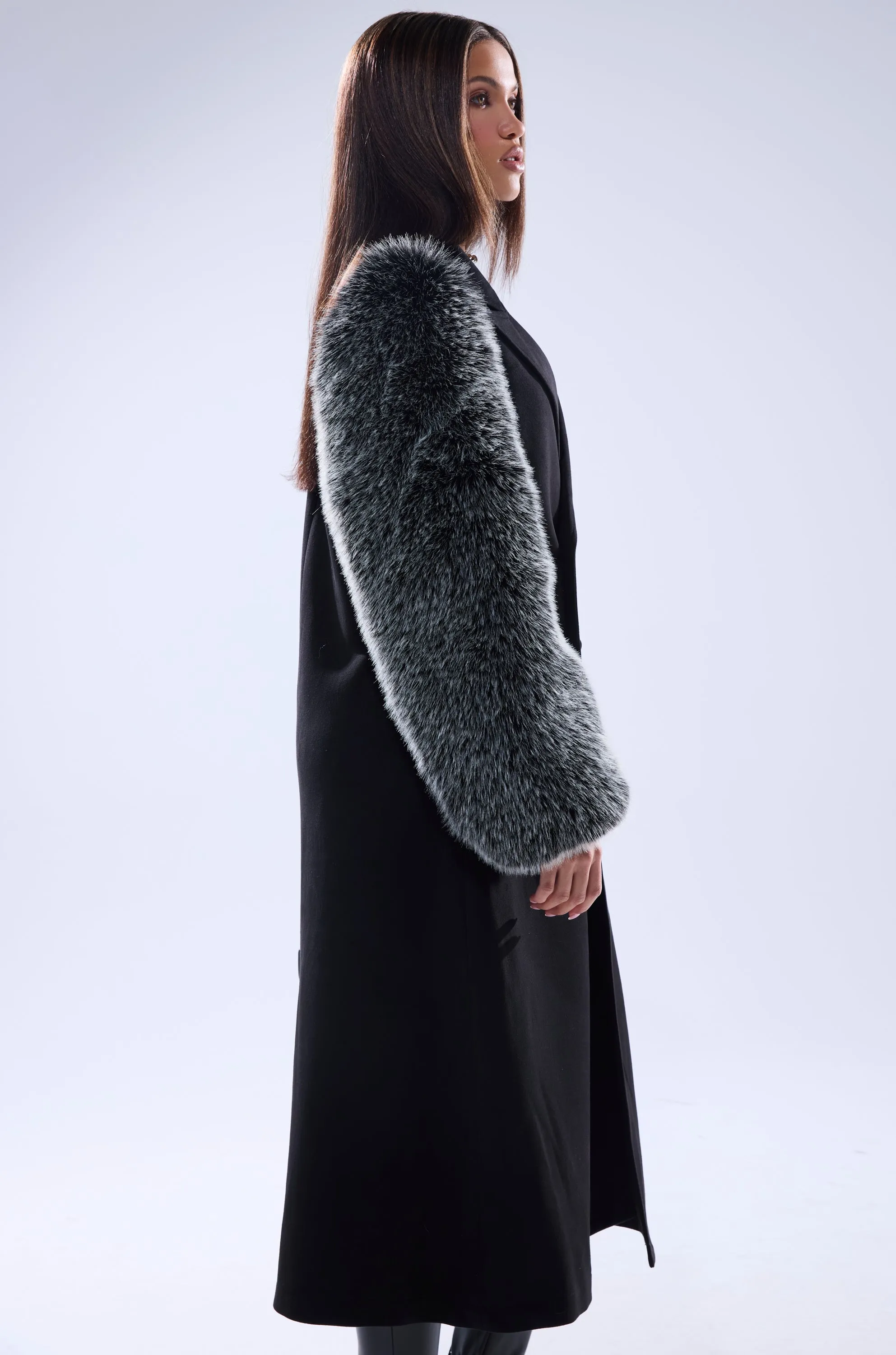 NOLITA FUR SLEEVE TRENCH sold by AKIRA product image thumbnail 5
