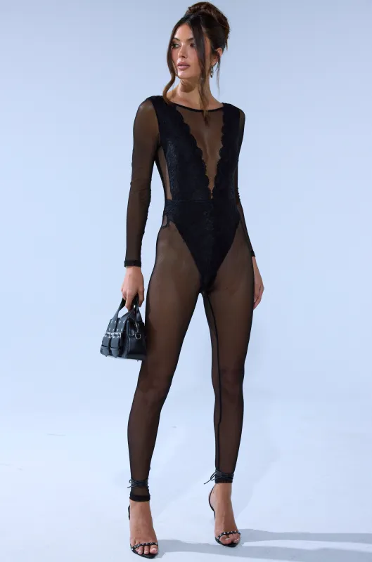 ALL ABOUT ME MESH JUMPSUIT made by AKIRA