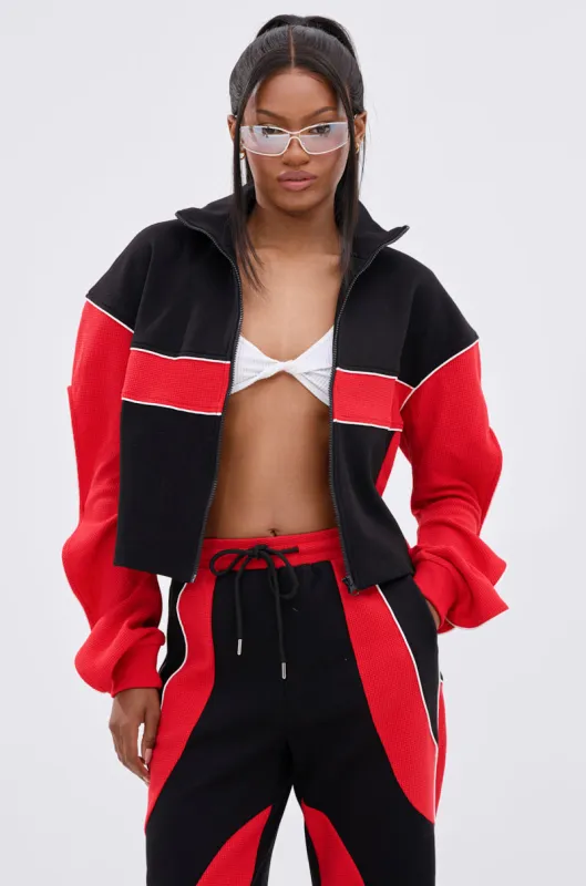 LET IT HAPPEN ZIP UP SWEATSHIRT sold by AKIRA