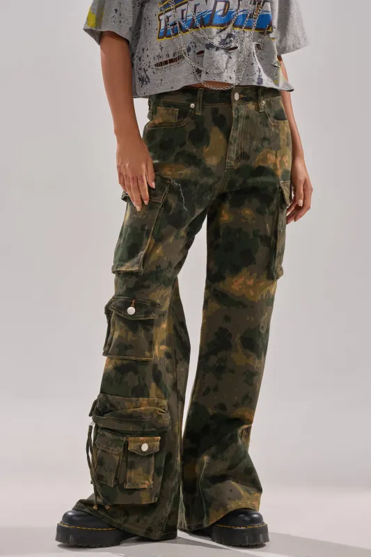 WASHED UP CARGO CAMO PANT sold by AKIRA