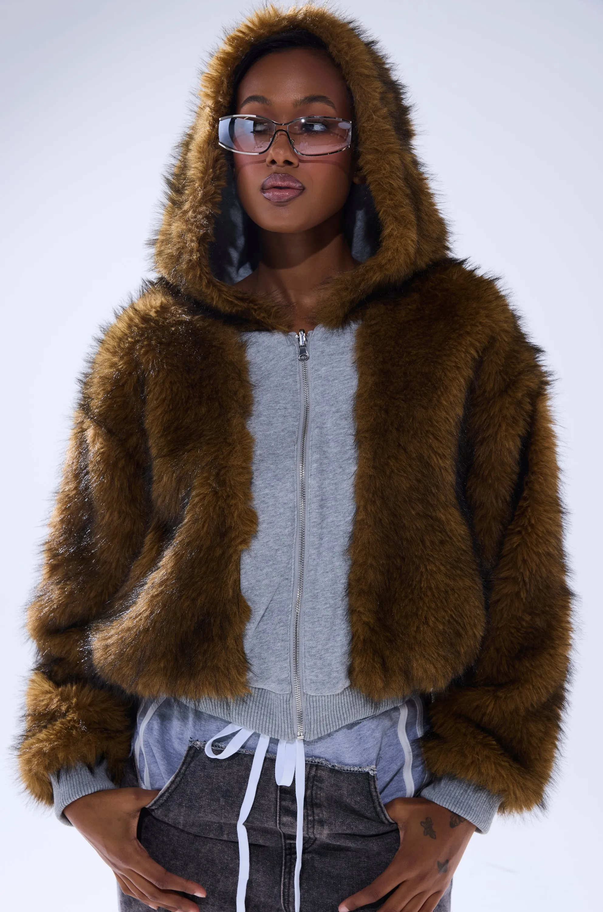 BEST OF BOTH WORLDS REVERSIBLE FUR SWEATSHIRT sold by AKIRA product image thumbnail 2