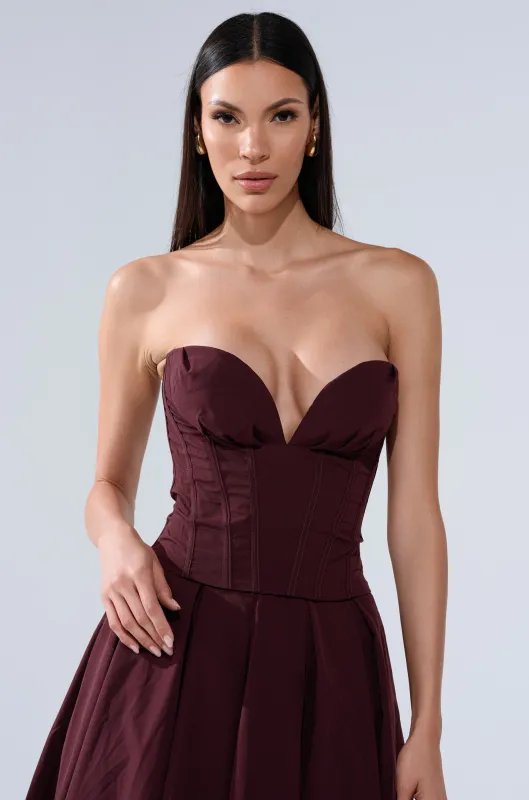LOVE THIS FOR YOU CORSET IN BROWN sold by AKIRA