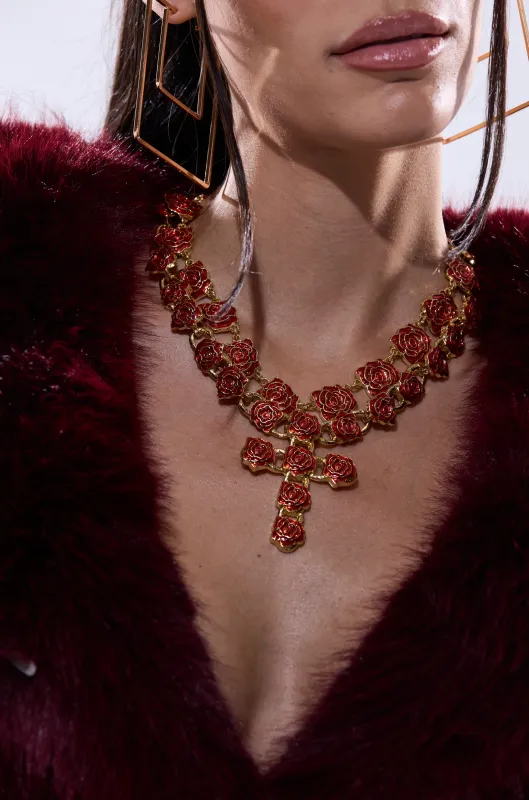 ROSES ARE RED NECKLACE SET sold by AKIRA