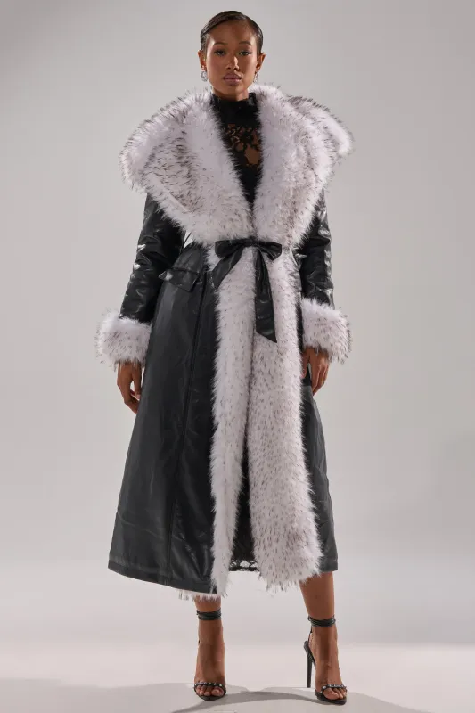 FIONA BUTTER LUXE FUR TRIM TRENCH sold by AKIRA