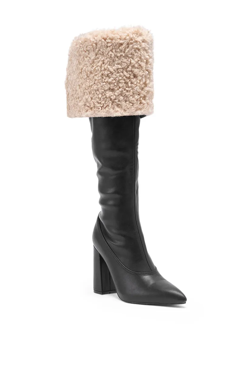 AZALEA WANG BENOUL BLACK SHERPA LINED CHUNKY BOOT sold by AKIRA product image thumbnail 5