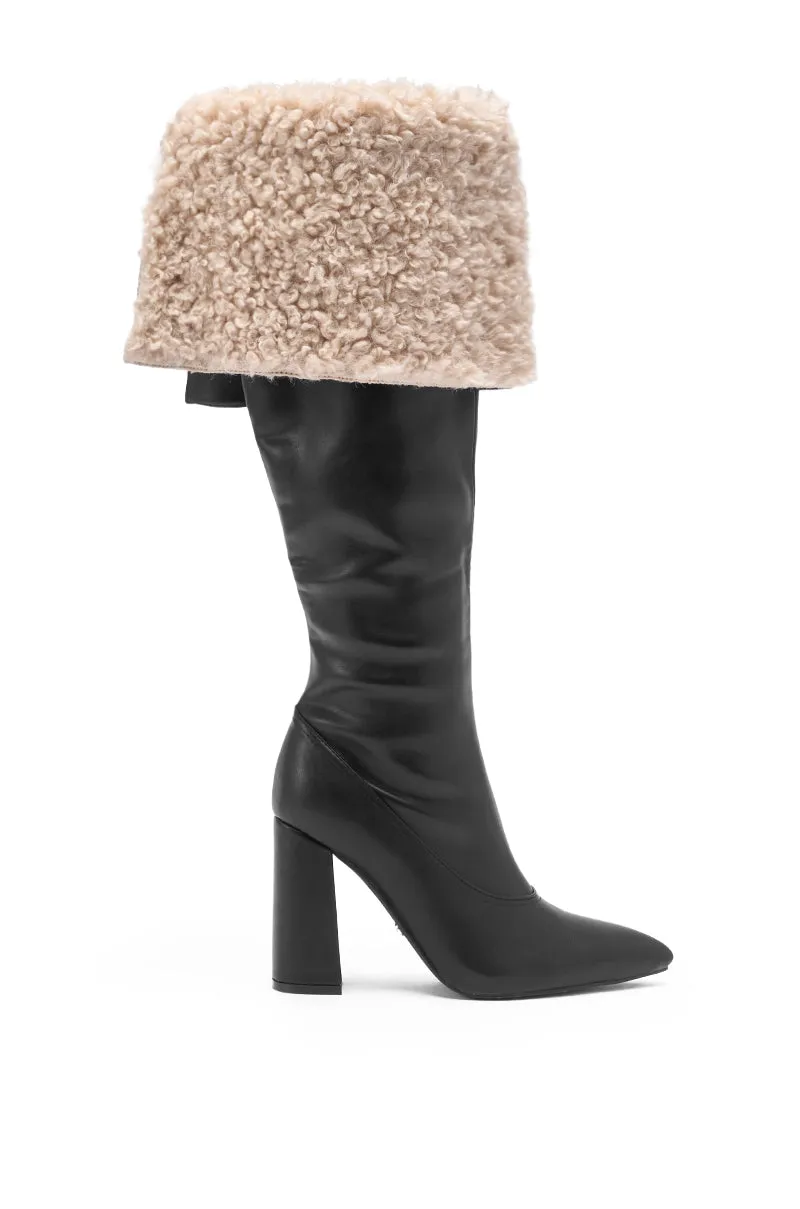 AZALEA WANG BENOUL BLACK SHERPA LINED CHUNKY BOOT sold by AKIRA product image thumbnail 4