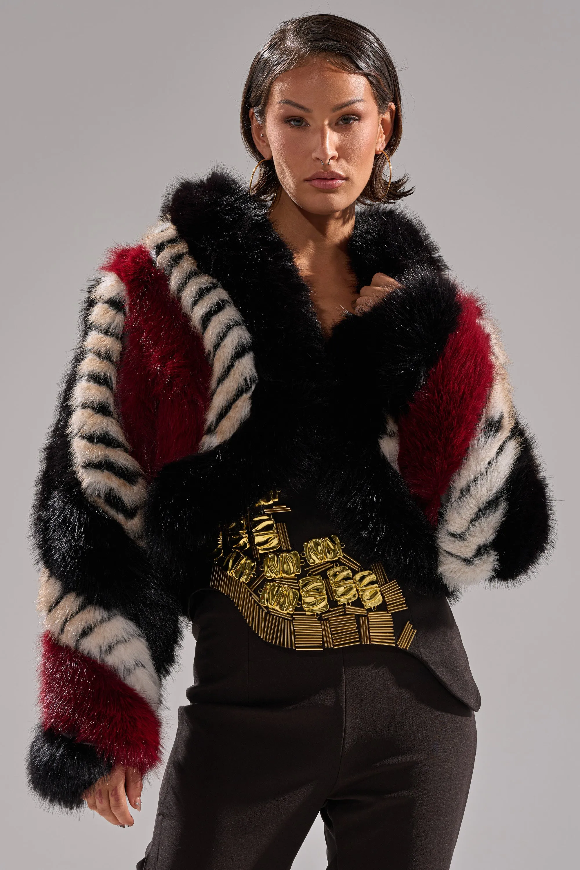 HARD TO FIND PANELED FAUX FUR sold by AKIRA product image thumbnail 4
