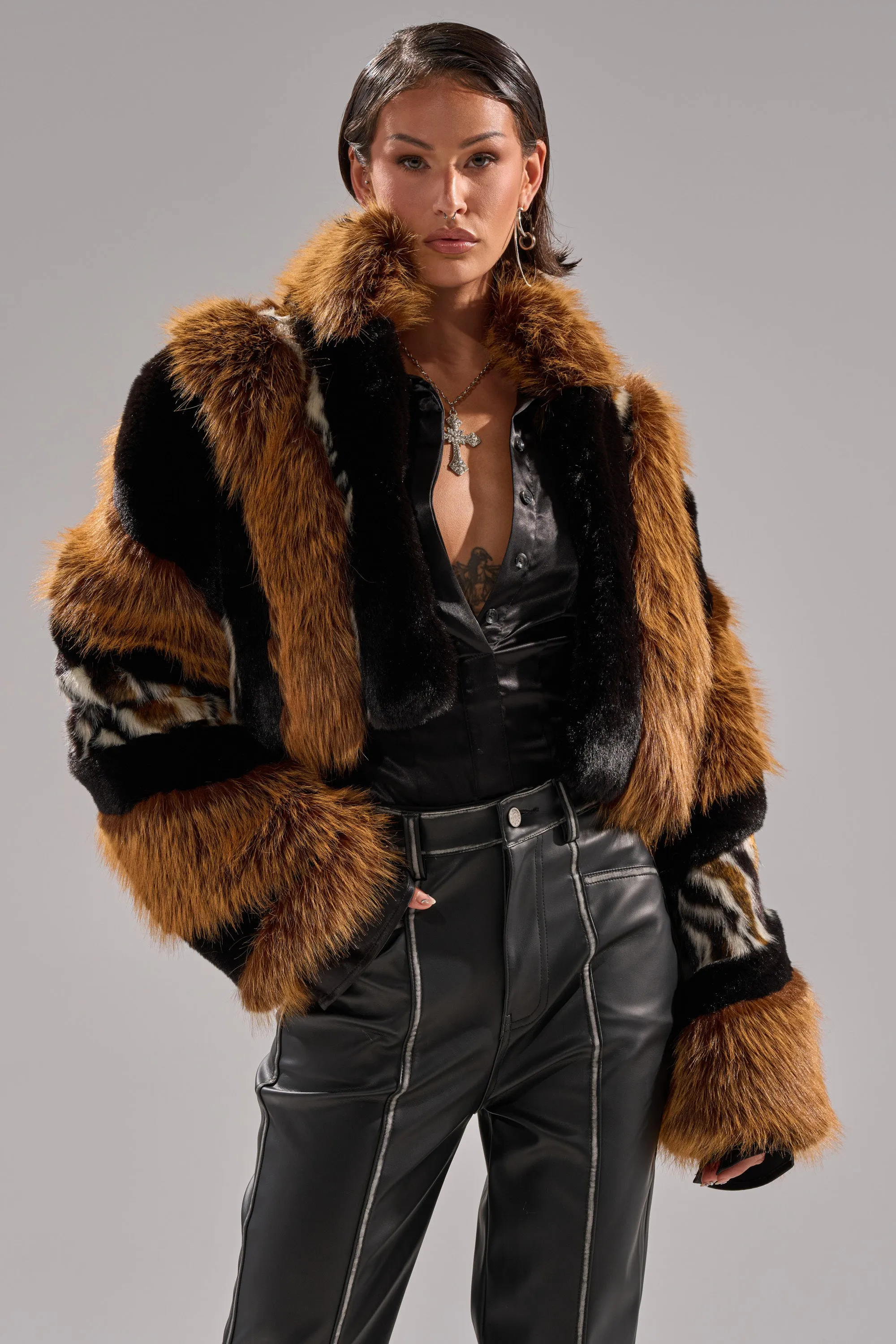 TWISTER PATCHWORK FAUX FUR sold by AKIRA product image thumbnail 3