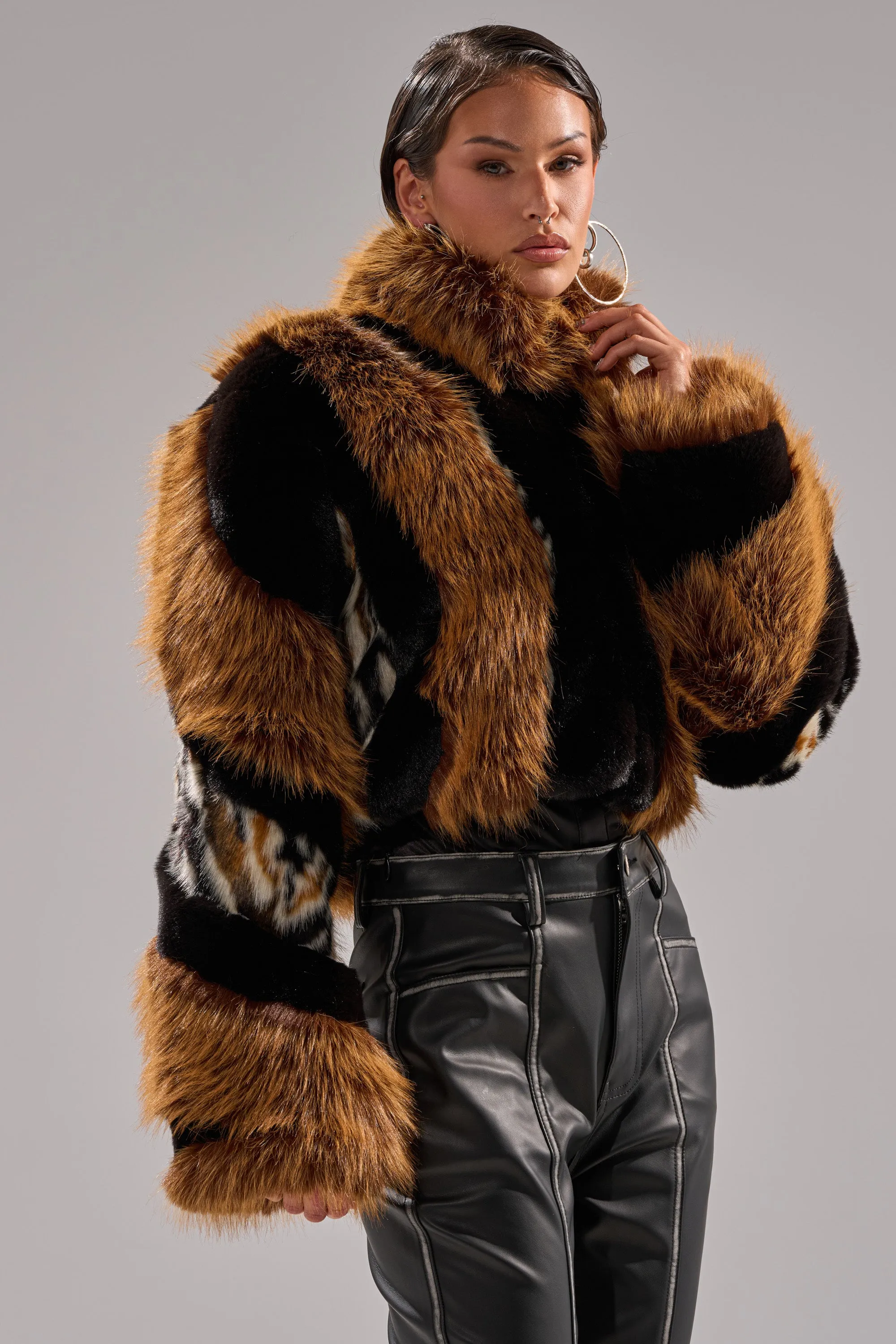TWISTER PATCHWORK FAUX FUR sold by AKIRA product image thumbnail 2
