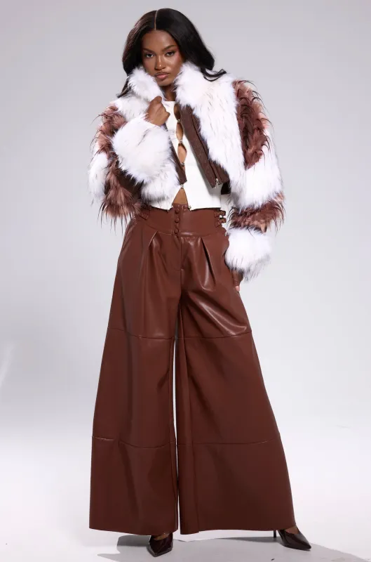 BETTER OFF WITHOUT YOU FAUX LEATHER TROUSER sold by AKIRA