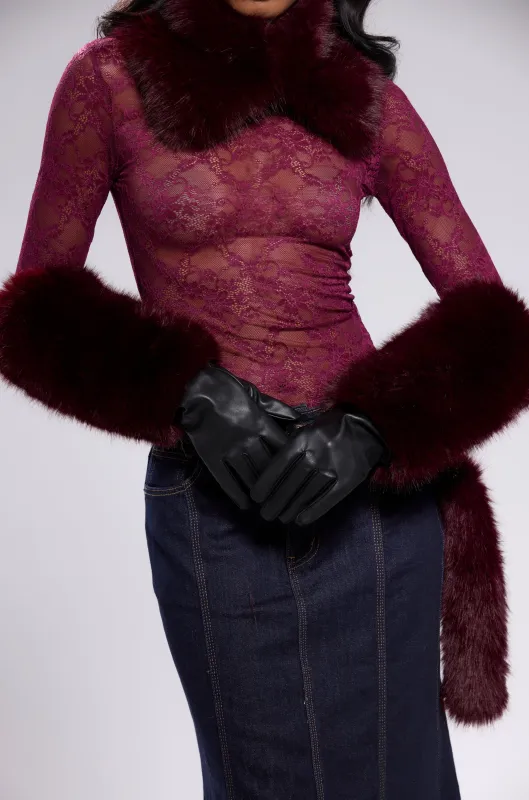 ALAIA FAUX FUR GLOVES sold by AKIRA