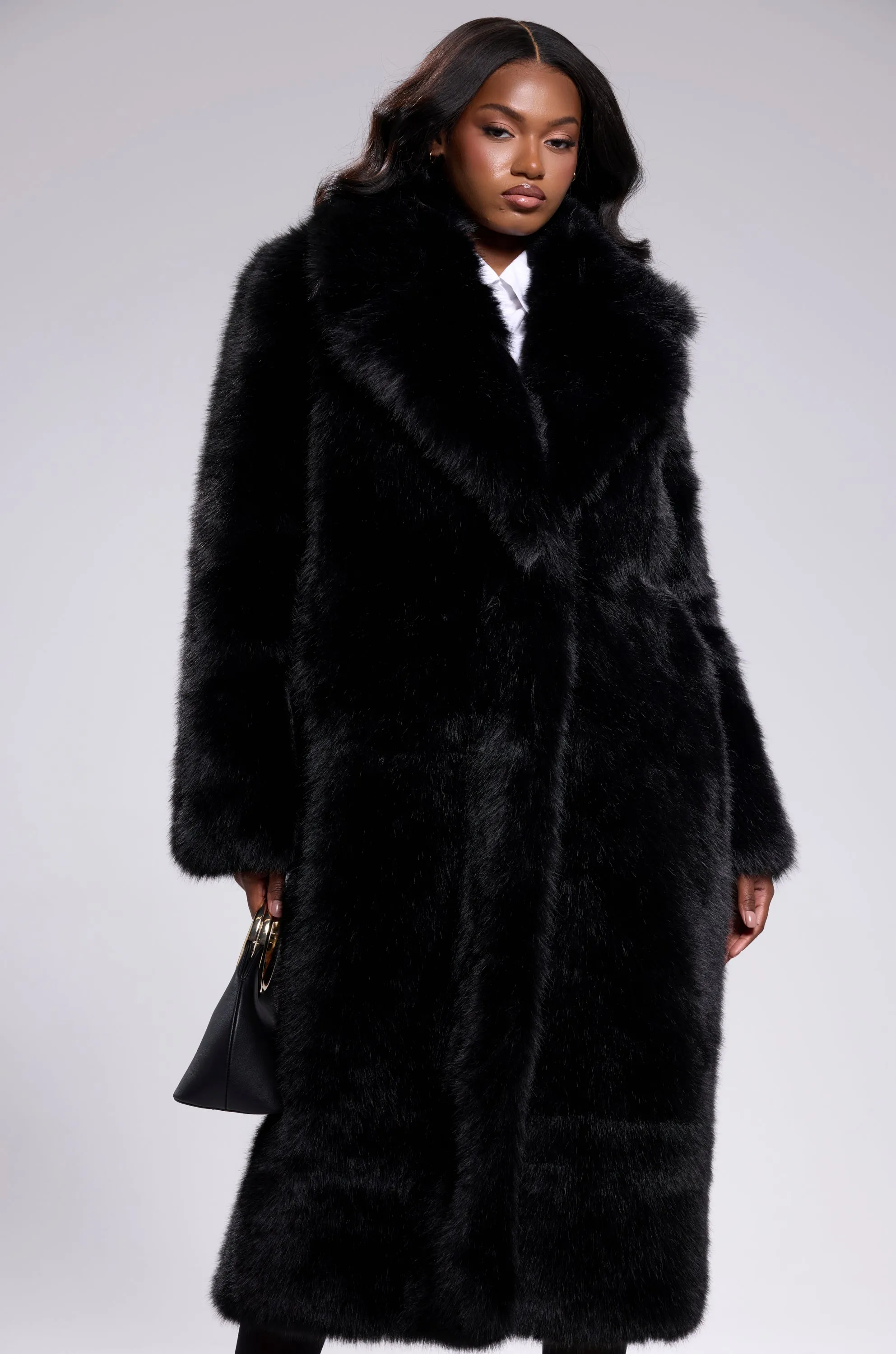 OSLO FAUX FUR COAT IN BLACK sold by AKIRA product image thumbnail 2