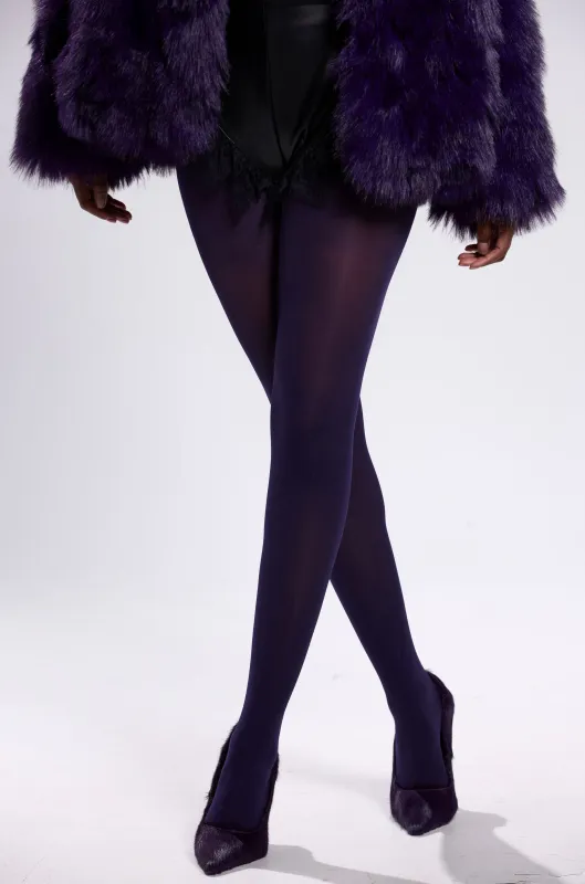 MY BIG ONE PURPLE OPAQUE TIGHTS made by AKIRA