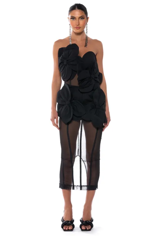 VALENTINA DIMENSIONAL MAXI DRESS sold by AKIRA