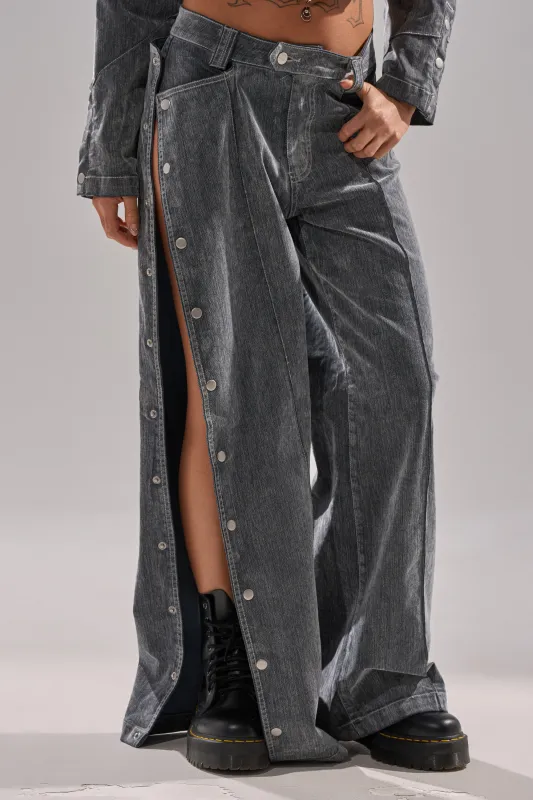 CATCHING EYES VELVET DENIM WIDE-LEG PANT sold by AKIRA