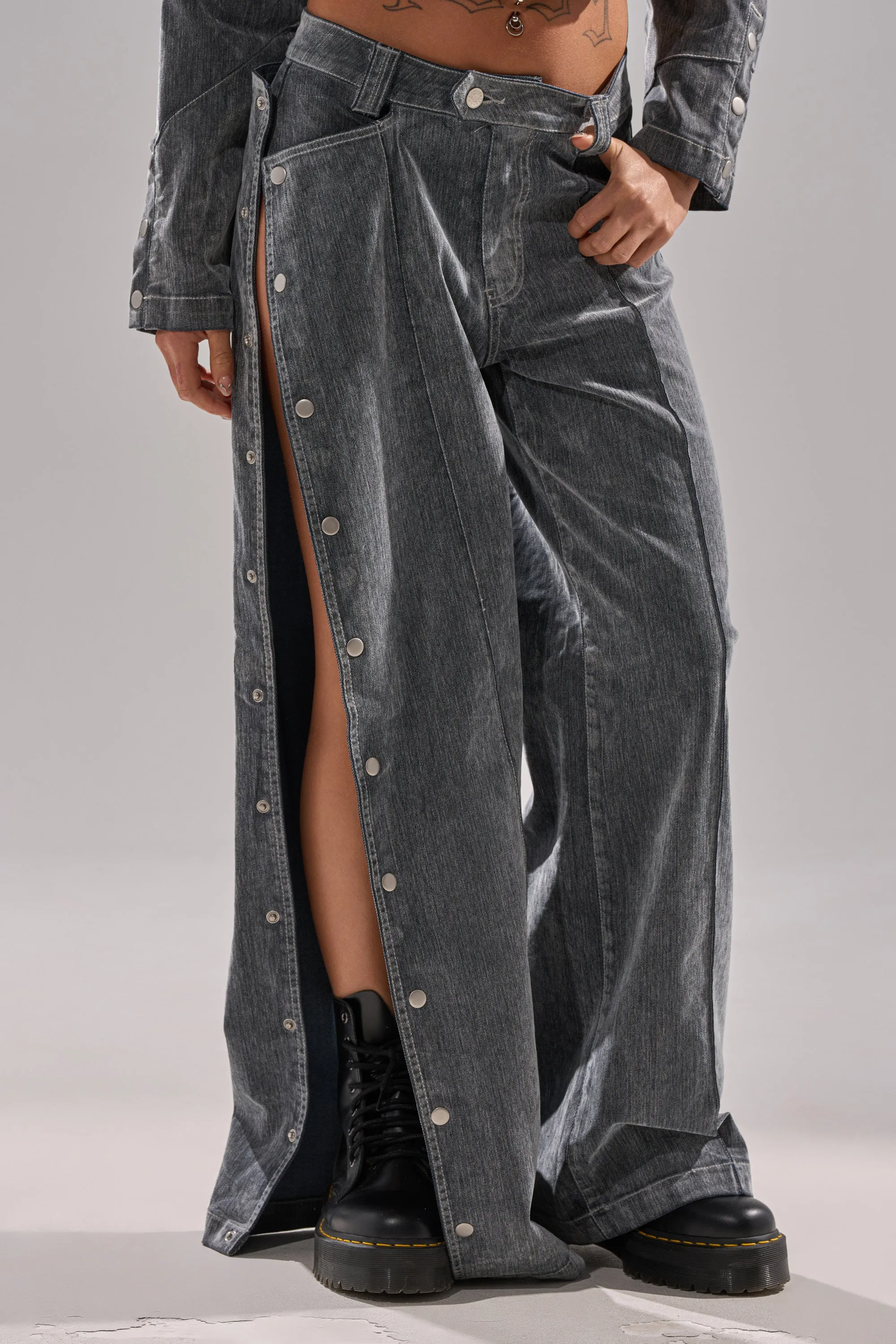 CATCHING EYES VELVET DENIM WIDE-LEG PANT sold by AKIRA
