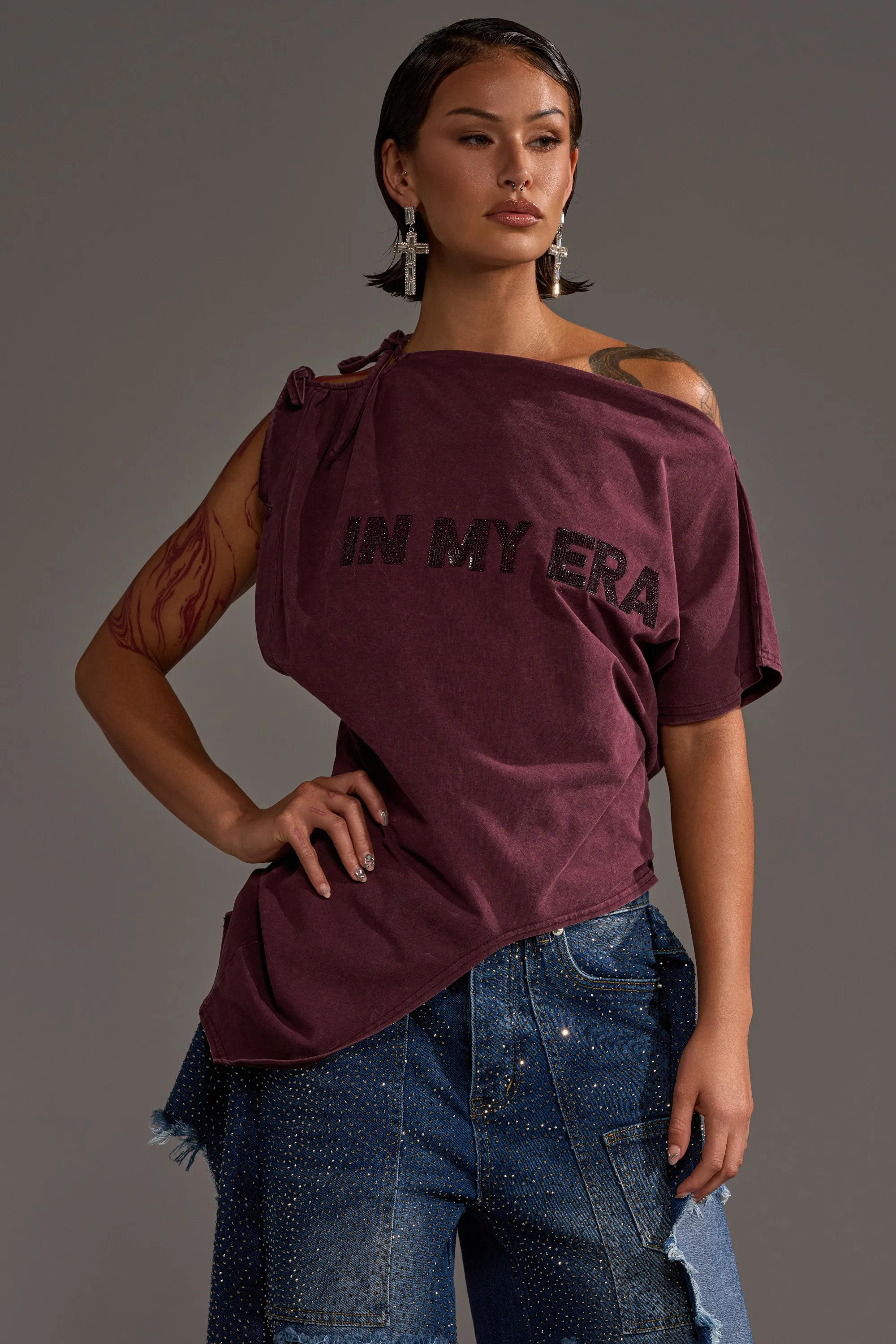 IN MY ERA OFF-THE-SHOULDER TEE sold by AKIRA product image thumbnail 2