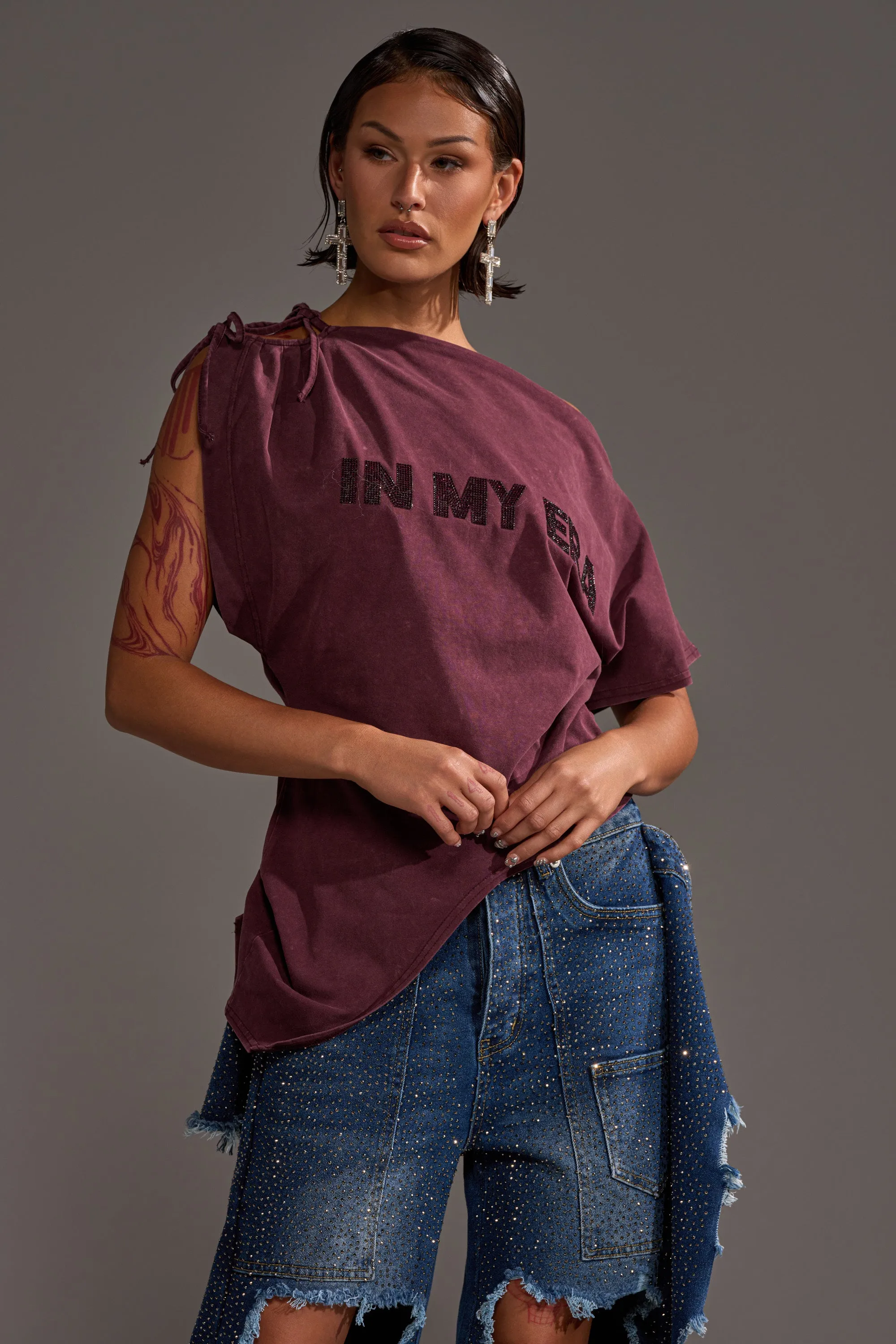 IN MY ERA OFF-THE-SHOULDER TEE sold by AKIRA product image thumbnail 3