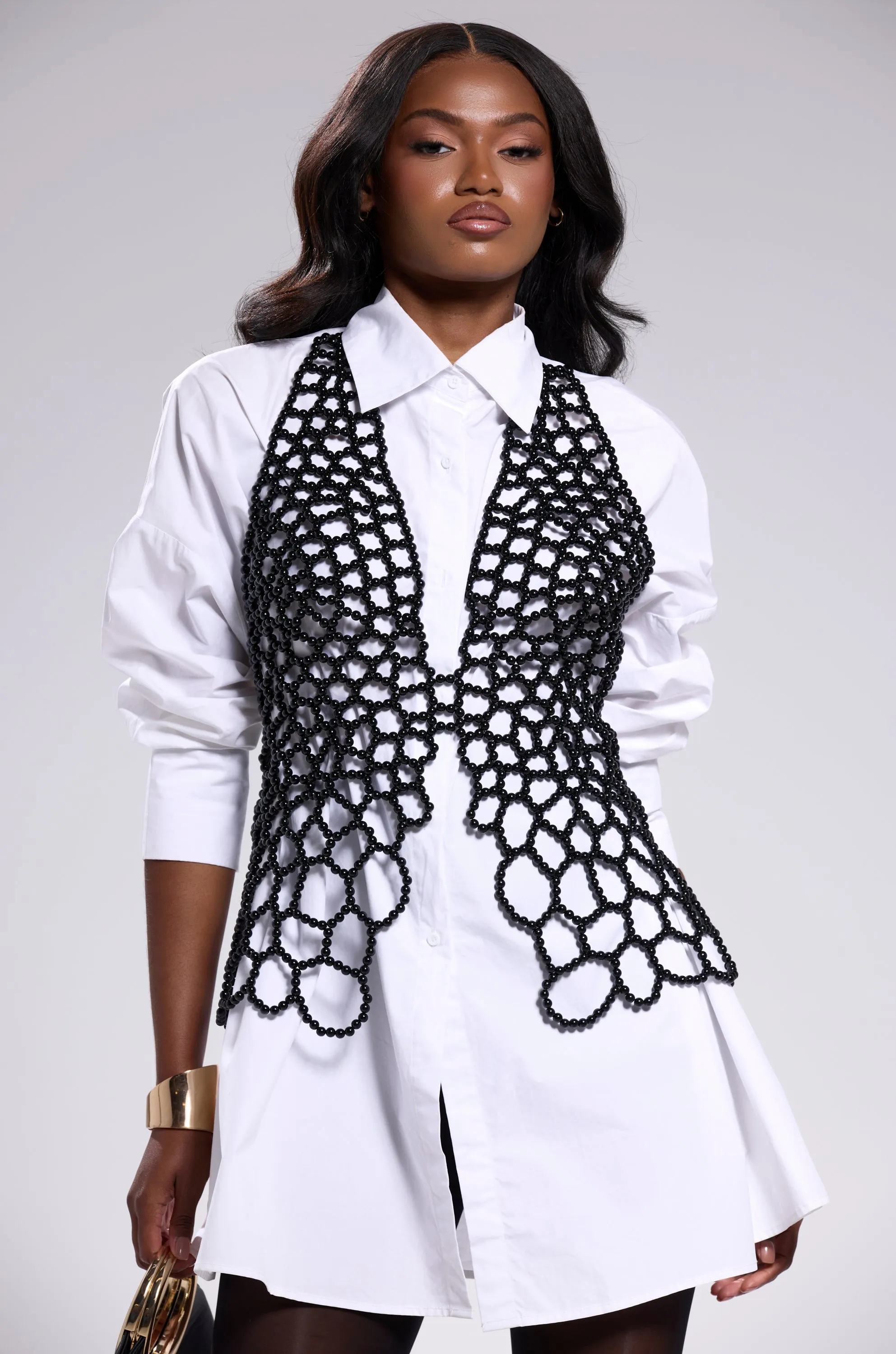 GETTIN HOT IN HERE BEADED TOP IN BLACK sold by AKIRA product image thumbnail 4