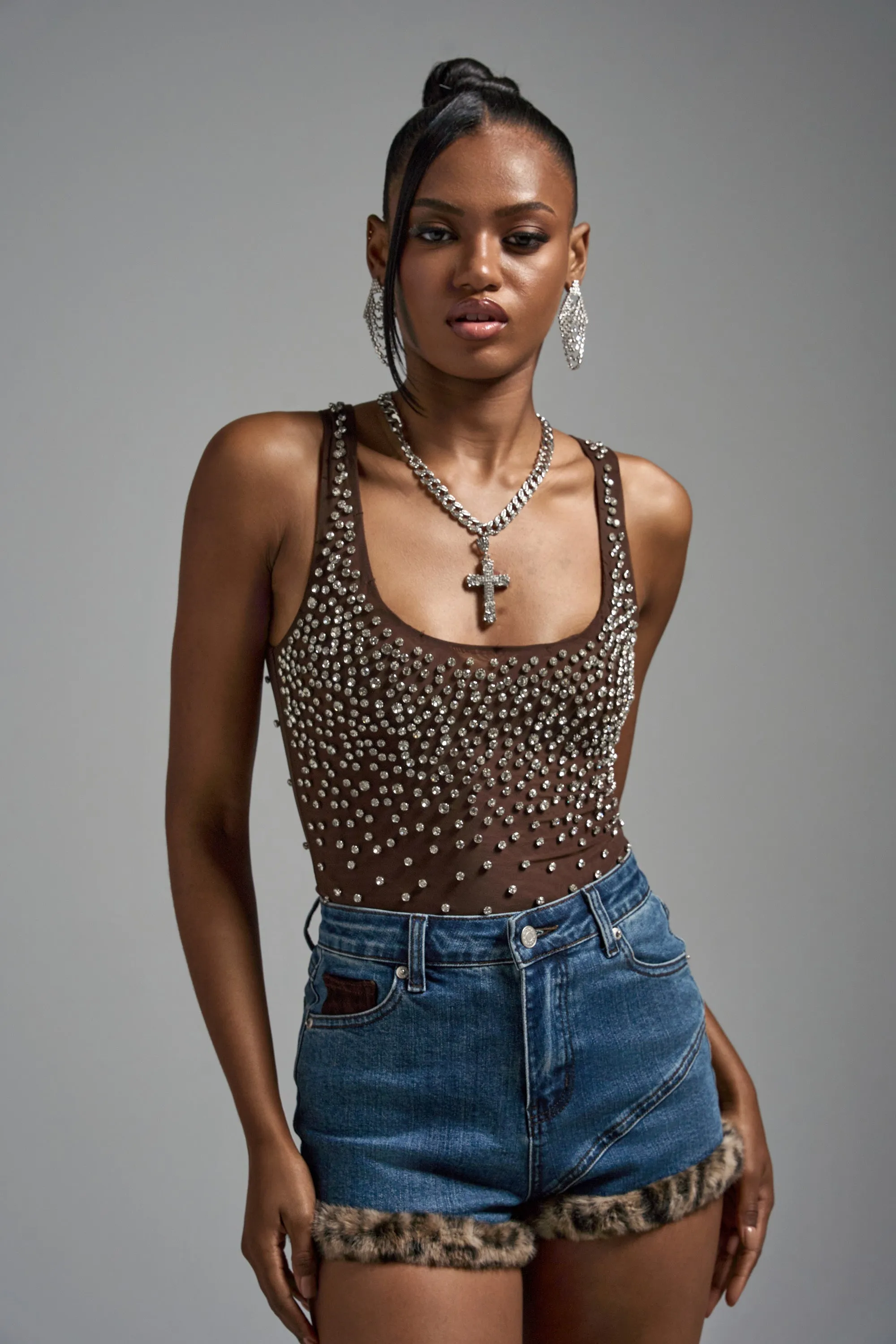 POP IT OFF QUEEN RHINESTONE BODYSUIT sold by AKIRA product image thumbnail 4