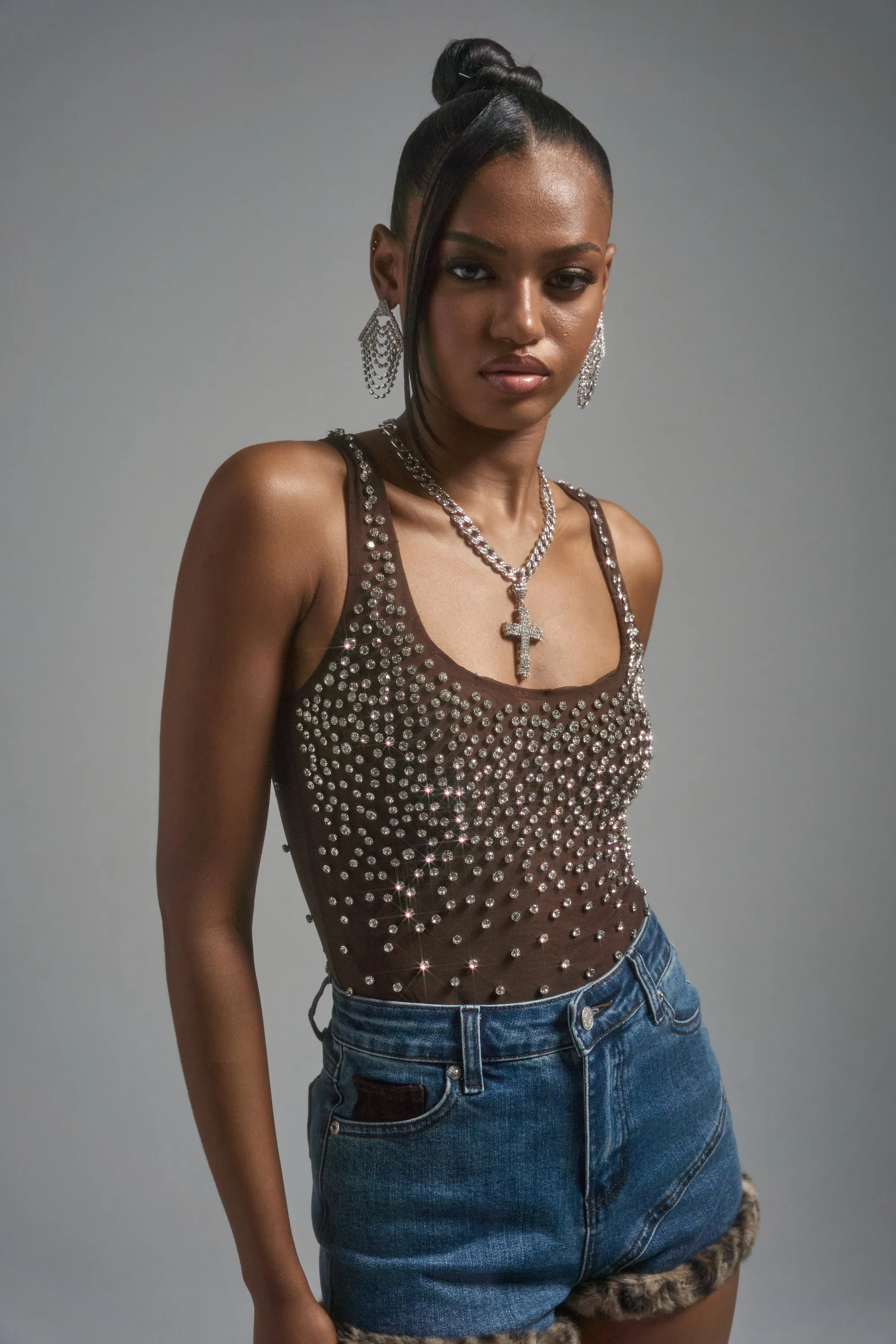 POP IT OFF QUEEN RHINESTONE BODYSUIT sold by AKIRA product image thumbnail 2