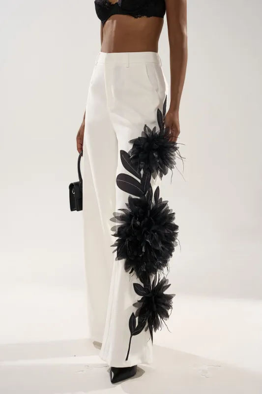IN FULL BLOOM APPLIQUE TROUSER sold by AKIRA