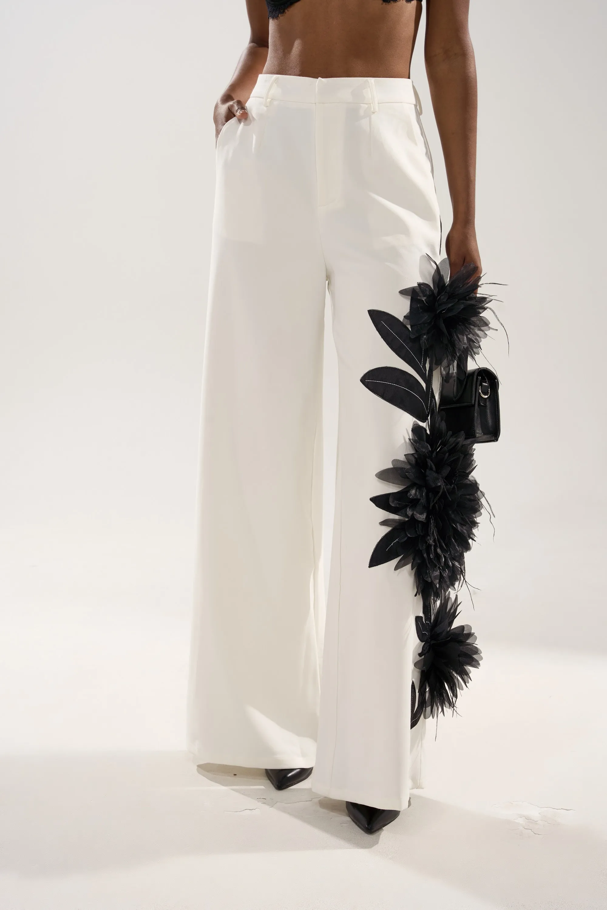 IN FULL BLOOM APPLIQUE TROUSER sold by AKIRA product image thumbnail 2