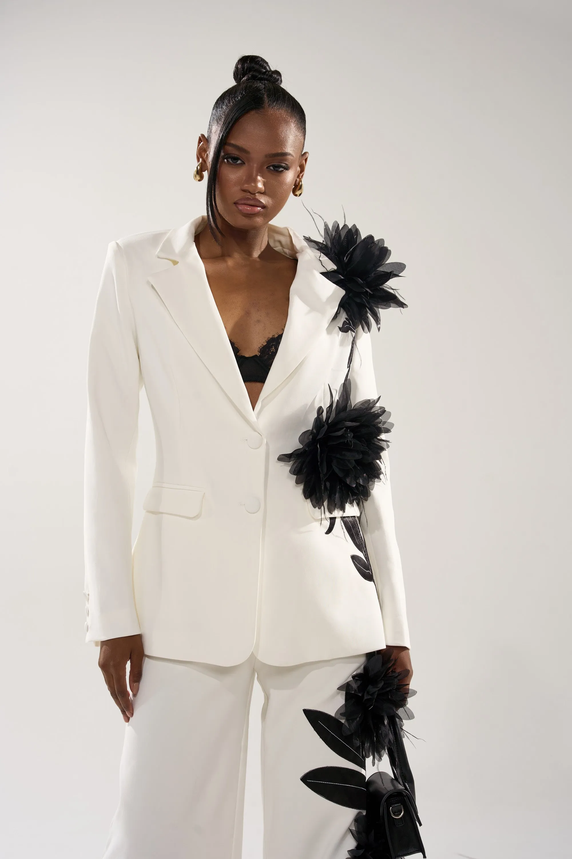 IN FULL BLOOM APPLIQUE BLAZER sold by AKIRA product image thumbnail 2