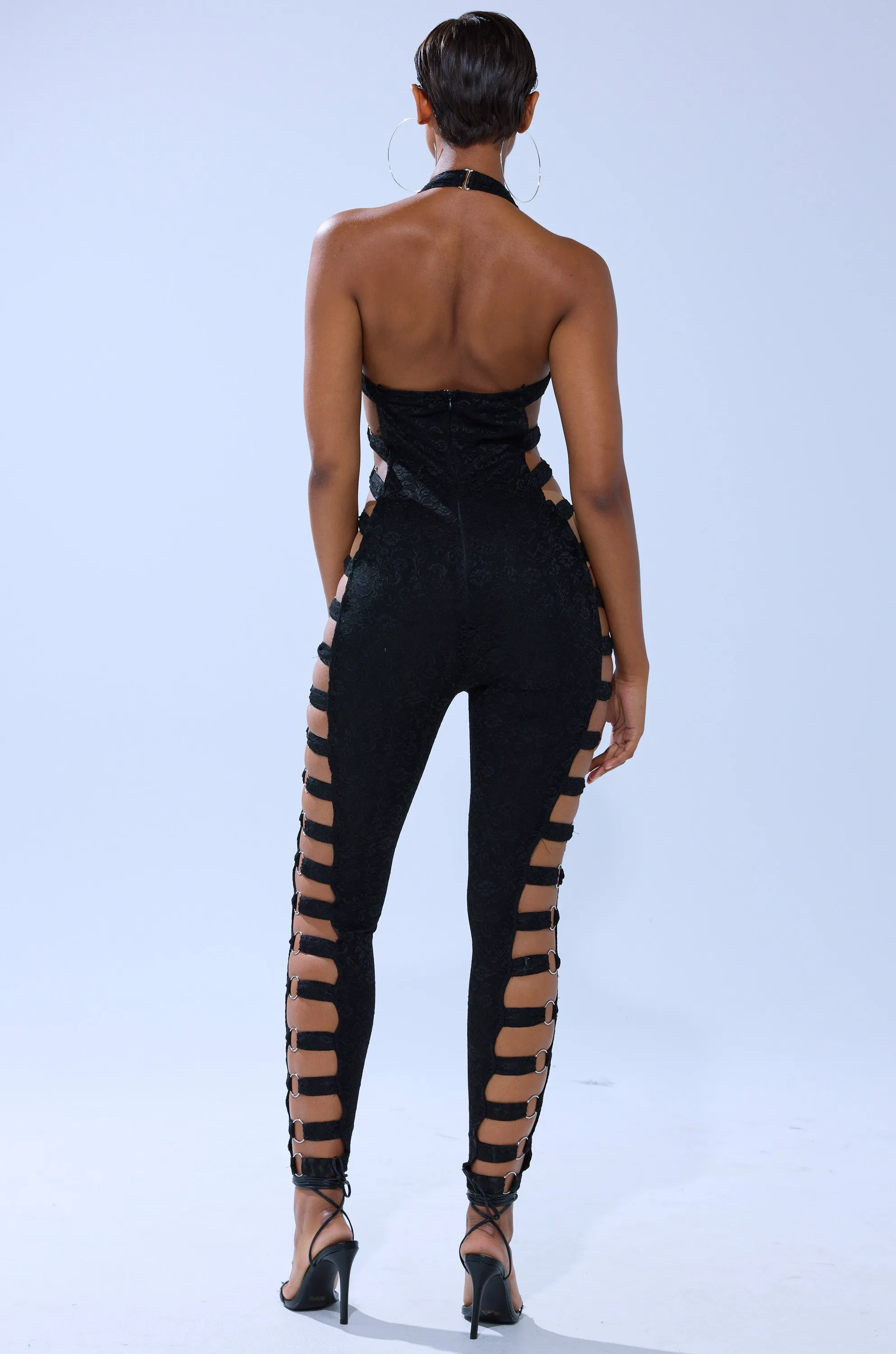 NOT FOR EVERYONE CUTOUT LACE JUMPSUIT sold by AKIRA product image thumbnail 5
