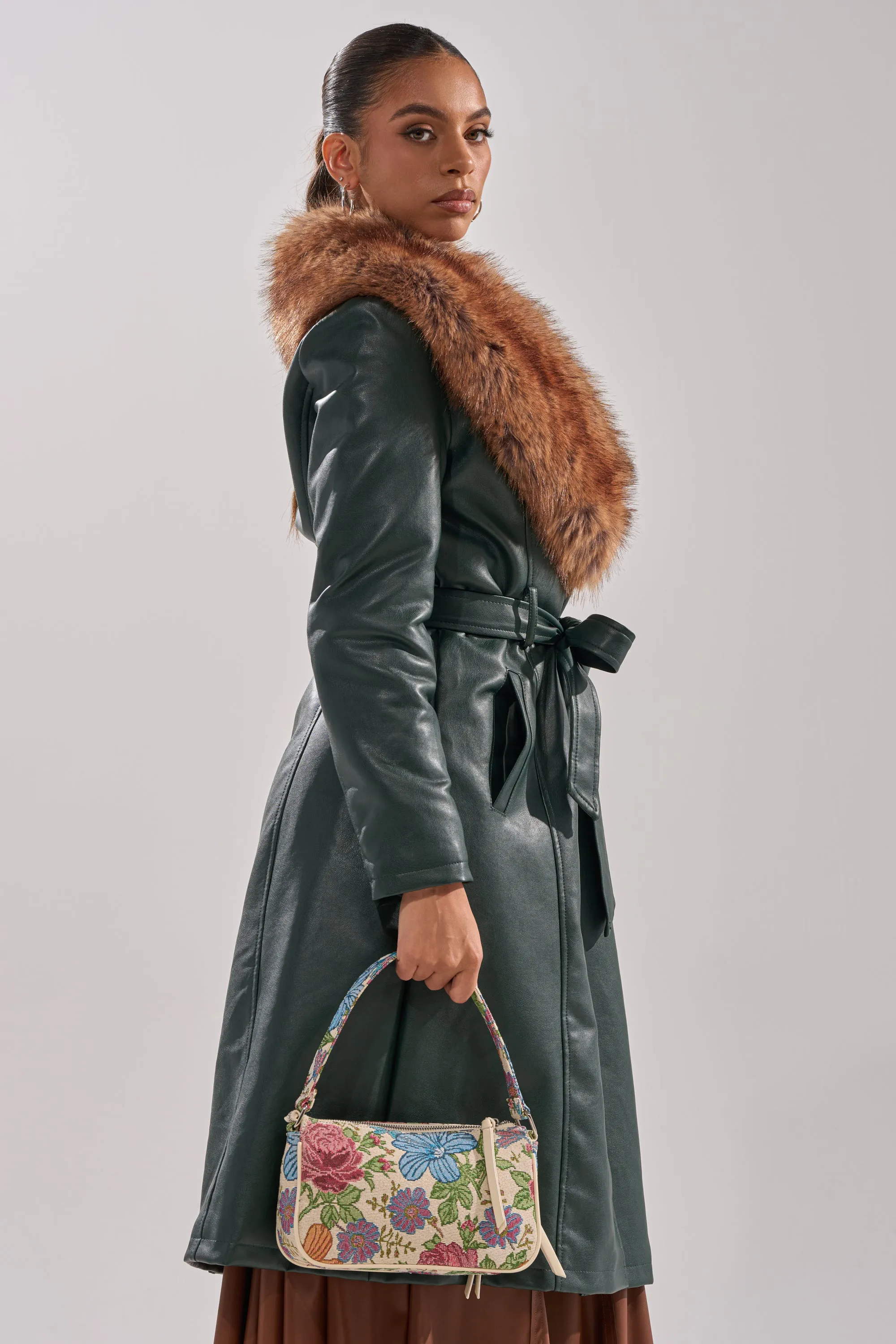 GREENVIEW FUR TRIM TRENCH sold by AKIRA product image thumbnail 5