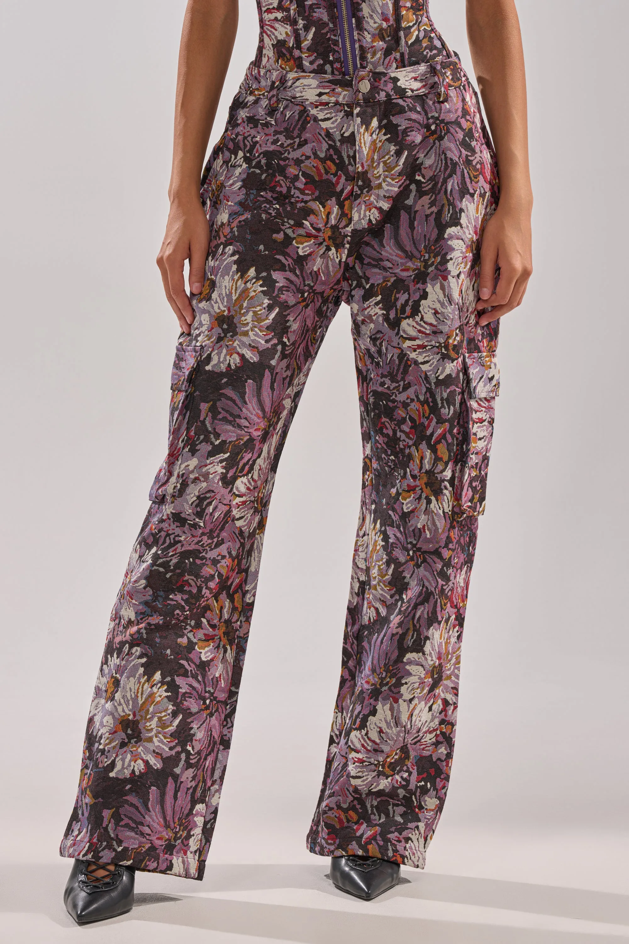 ABOVE THE MIDDLE FLORAL TROUSER sold by AKIRA product image thumbnail 2
