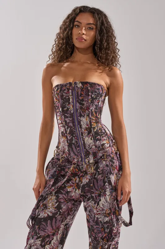 ABOVE THE MIDDLE FLORAL CORSET sold by AKIRA